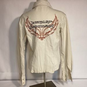 Embroidered HARLEY-DAVIDSON women’s button down shirt size medium